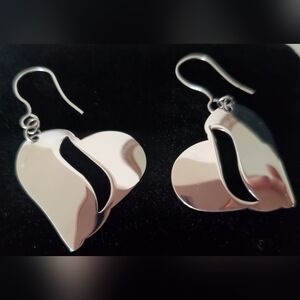 Silver Open Heart Earrings